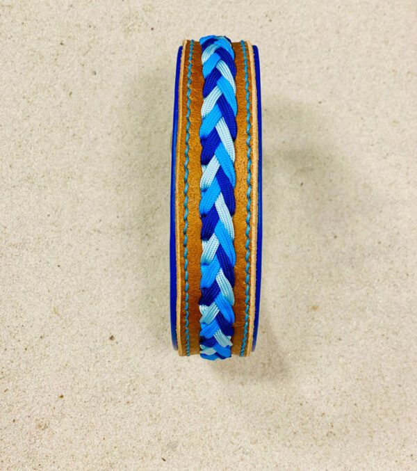 Collare Zaffiro pelle e Paracord Intrecciato