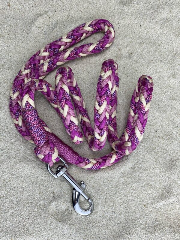 guinzaglio artigianale Pink Twist intreccio in paracord